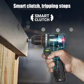 Worx 12v Cordless Electric Drill WU135 Brushless 50Nm 1 Smart Clucth Auto Stop and 2 Speed Adjustable Univeral 12V Paltform
